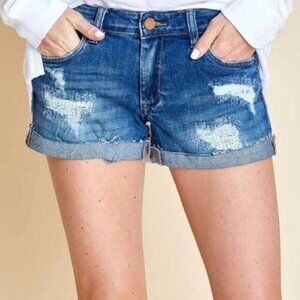 𝅺BLANK Nyc Bnwot Womens Cuffed Jean Shorts Distressed "The Fulton"